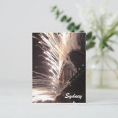 sydney bridge vuurwerk wit feestdagenkaart (Staand voorkant)