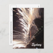 sydney bridge vuurwerk wit feestdagenkaart (Voorkant / Achterkant)