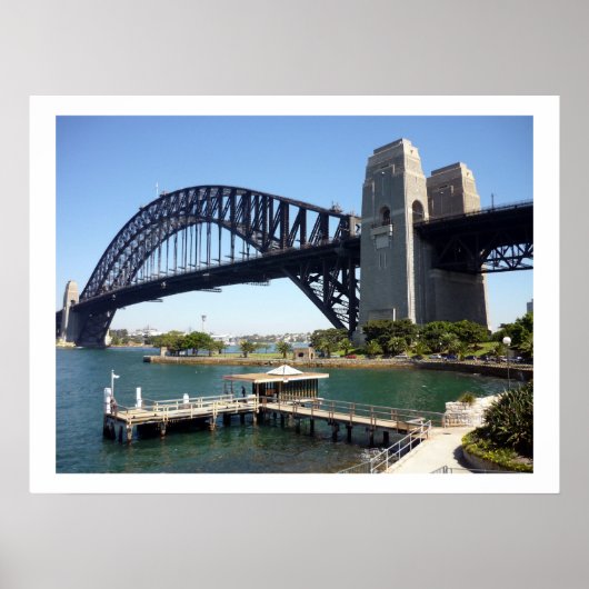 sydney bridge wharf border poster (Voorkant)