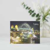 sydney brug nachtverlichting briefkaart (Staand voorkant)