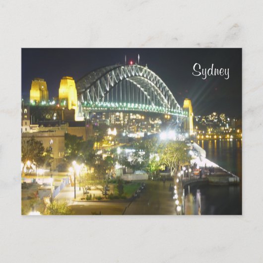 sydney brug nachtverlichting briefkaart (Voorkant)