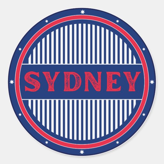 Sydney City Pride Emblem – Australian Identity Ronde Sticker (Voorkant)