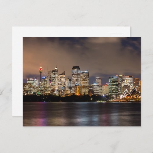 Sydney cityscape at night, Australië Briefkaart (Voorkant / Achterkant)