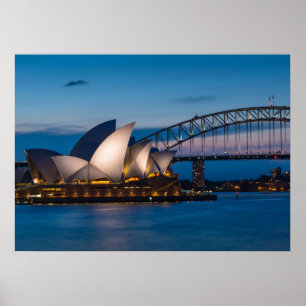 Sydney cityscape at night, Australië Poster