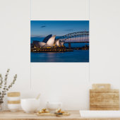 Sydney cityscape at night, Australië Poster (Keuken)
