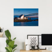 Sydney cityscape at night, Australië Poster (Thuiskantoor)