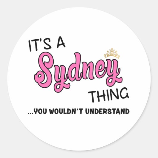Sydney ding dat je niet zou begrijpen ronde sticker (Voorkant)