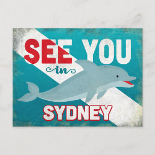 Sydney Dolphin - Retro Vintage Travel Briefkaart