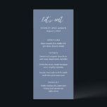 Sydney Dusty Blue Modern Wedding Menu<br><div class="desc">Modern huwelijksmenu met een eigentijds typografisch ontwerp met "let's eat" in elegante scripttypografie. Hieronder vindt u uw evenementgegevens in een uw namen,  trouwdatum en menu in een eenvoudige en minimale lay-out. Het kleurthema is stoffig blauw en kan worden gewijzigd in het ontwerpbewerkingshulpmiddel.</div>