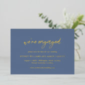 Sydney Dusty Blue Modern Wedding Save the Date Folie Uitnodiging (Staand Voorkant)