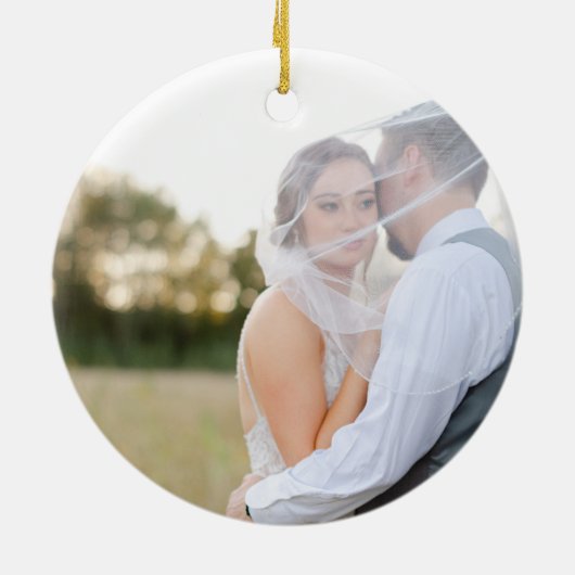 Sydney eerste kerst getrouwd met Modern Keramisch Ornament (Achterkant)