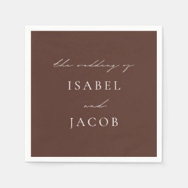 SYDNEY Espresso Bruin Minimal Wedding Servet