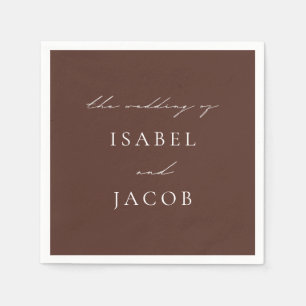 SYDNEY Espresso Bruin Minimal Wedding Servet