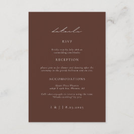 SYDNEY ESPRESSO Wedding Details Informatiekaartje