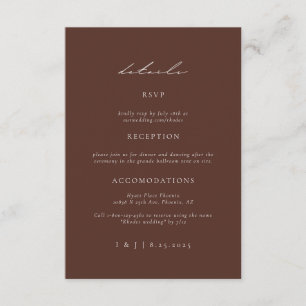 SYDNEY ESPRESSO Wedding Details Informatiekaartje