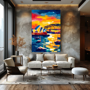 Sydney Fauvistische Stadsgezicht – Opera House Hav Poster