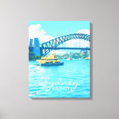 Sydney Ferry Harbor Bridge Canvas Afdruk (Voorkant)