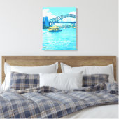 Sydney Ferry Harbor Bridge Canvas Afdruk (Insitu (Slaapkamer))