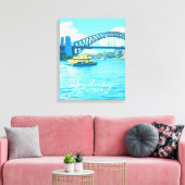 Sydney Ferry Harbor Bridge Canvas Afdruk (Insitu (Woonkamer))