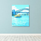Sydney Ferry Harbor Bridge Canvas Afdruk (Insitu (Houten vloer))