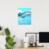 Sydney Ferry Harbor Bridge Poster (Thuiskantoor)