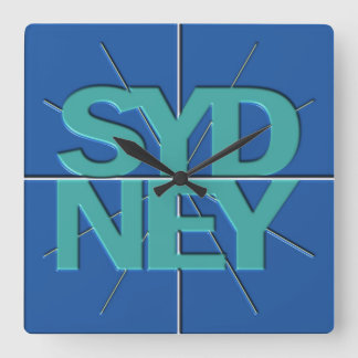 Sydney Finance Timezone Wall Clock Vierkante Klok