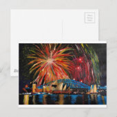 Sydney Fireworks in Opera House Briefkaart (Voorkant / Achterkant)
