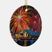 Sydney Fireworks in Opera House Keramisch Ornament (Rechts)