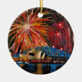 Sydney Fireworks in Opera House Keramisch Ornament