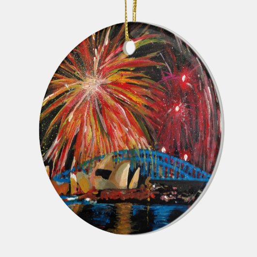 Sydney Fireworks in Opera House Keramisch Ornament (Links)