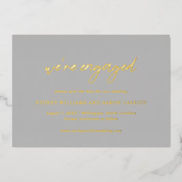 Sydney Gray Modern Trouwkaart Opslagdatum Folie Uitnodiging