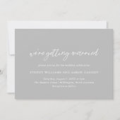 Sydney Grey Modern Wedding Kaart (Voorkant)