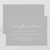 Sydney Grey Modern Wedding Kaart (Voorkant / Achterkant)
