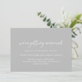 Sydney Grey Modern Wedding Kaart
