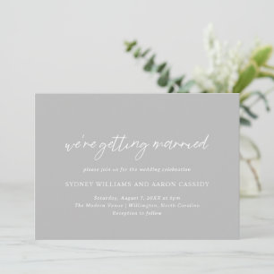 Sydney Grey Modern Wedding Kaart