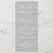 Sydney Grey Modern Wedding Menu (Voorkant)