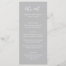 Sydney Grey Modern Wedding Menu