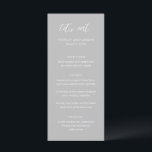 Sydney Grey Modern Wedding Menu<br><div class="desc">Modern huwelijksmenu met een eigentijds typografisch ontwerp met "let's eat" in elegante scripttypografie. Hieronder vindt u uw evenementgegevens in een uw namen,  trouwdatum en menu in een eenvoudige en minimale lay-out. Het kleurthema is leigrijs en kan worden gewijzigd in het ontwerpbewerkingshulpmiddel.</div>