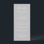 Sydney Grey Modern Wedding Menu<br><div class="desc">Modern huwelijksmenu met een eigentijds typografisch ontwerp met "let's eat" in elegante scripttypografie. Hieronder vindt u uw evenementgegevens in een uw namen,  trouwdatum en menu in een eenvoudige en minimale lay-out. Het kleurthema is leigrijs en kan worden gewijzigd in het ontwerpbewerkingshulpmiddel.</div>
