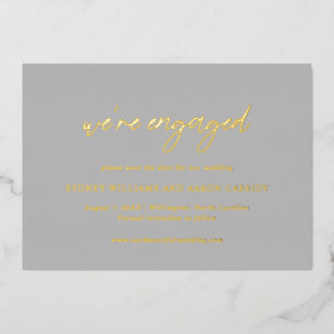 Sydney Grey Modern Wedding Save the Date Folie Uitnodiging