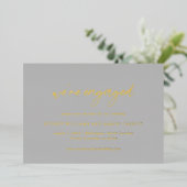 Sydney Grey Modern Wedding Save the Date Folie Uitnodiging (Staand Voorkant)