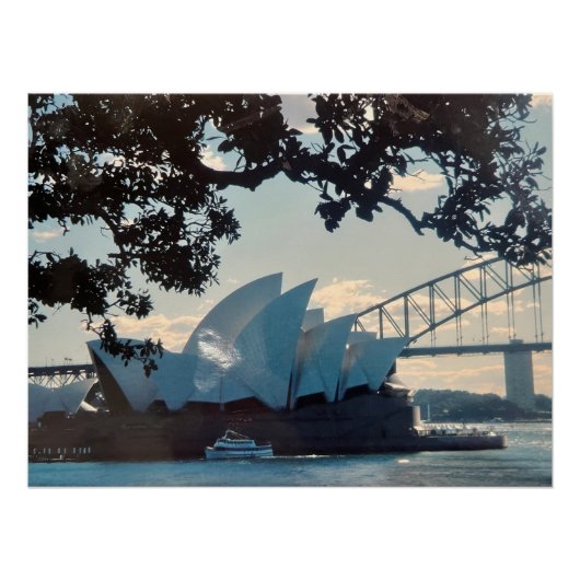 SYDNEY HARBER, AUSTRALIË OPERAHUIS Glossy Poster (Voorkant)