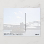 Sydney Harbor Bridge Australia Briefkaart (Achterkant)