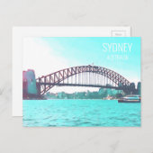 Sydney Harbor Bridge Australische reisafdruk Briefkaart (Voorkant / Achterkant)