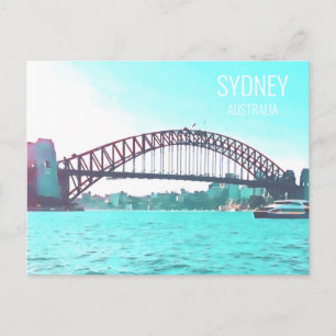 Sydney Harbor Bridge Australische reisafdruk Briefkaart