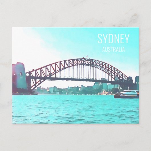Sydney Harbor Bridge Australische reisafdruk Briefkaart (Voorkant)