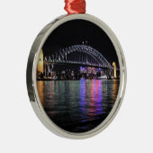 Sydney Harbor Bridge bij nacht Metalen Ornament (Rechts)