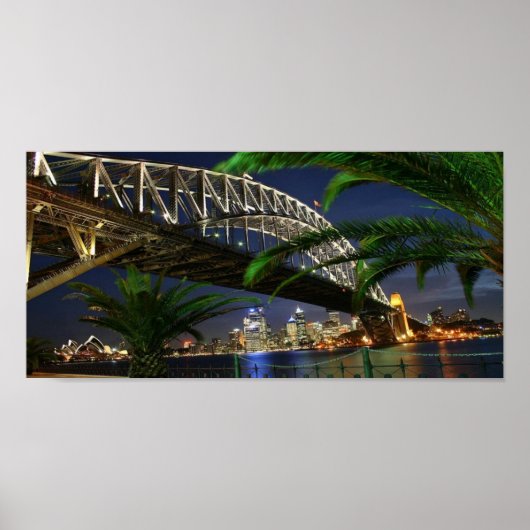 Sydney Harbor Bridge bij nacht Poster (Voorkant)