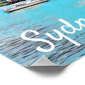 Sydney Harbor Bridge blauwe hemel met jachten Poster (Hoek)