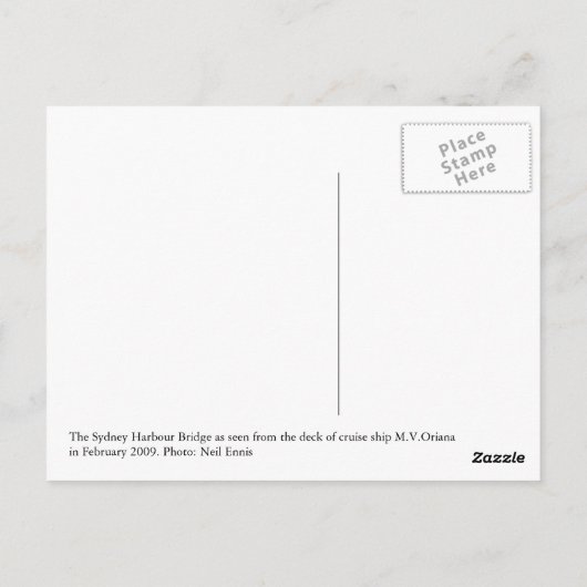 Sydney Harbor Bridge Briefkaart (Achterkant)
